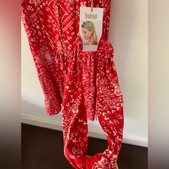 NWT Juniors’ XS Red Bandanna Print Dress from BeBop with free matching headband - Picture 3 of 6
